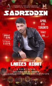 Sadriddin Ladies Night Concert Toronto